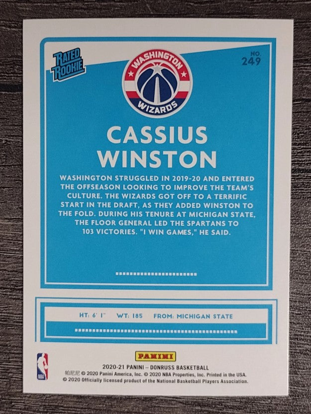 2020-21 Donruss #249 Cassius Winston RR RC