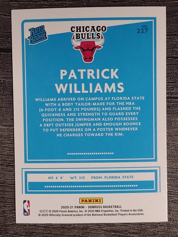 2020-21 Donruss #227 Patrick Williams RR RC