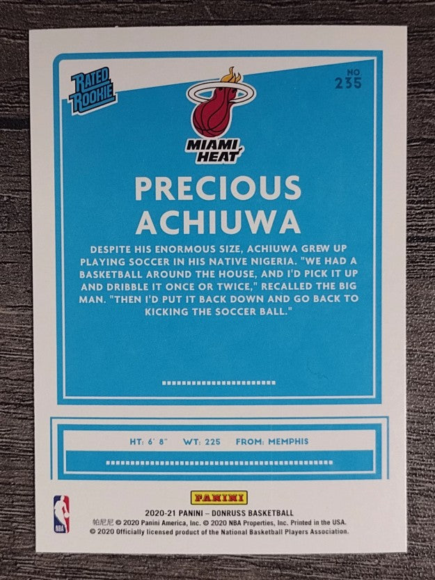 2020-21 Donruss #235 Precious Achiuwa RR RC