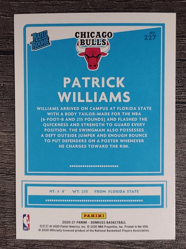 2020-21 Donruss #227 Patrick Williams RR RC