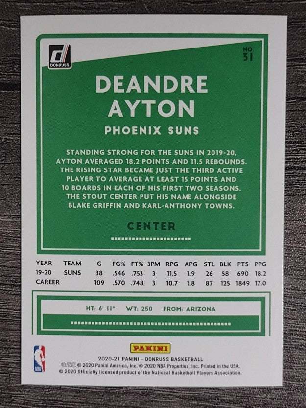 2020-21 Donruss #31 Deandre Ayton
