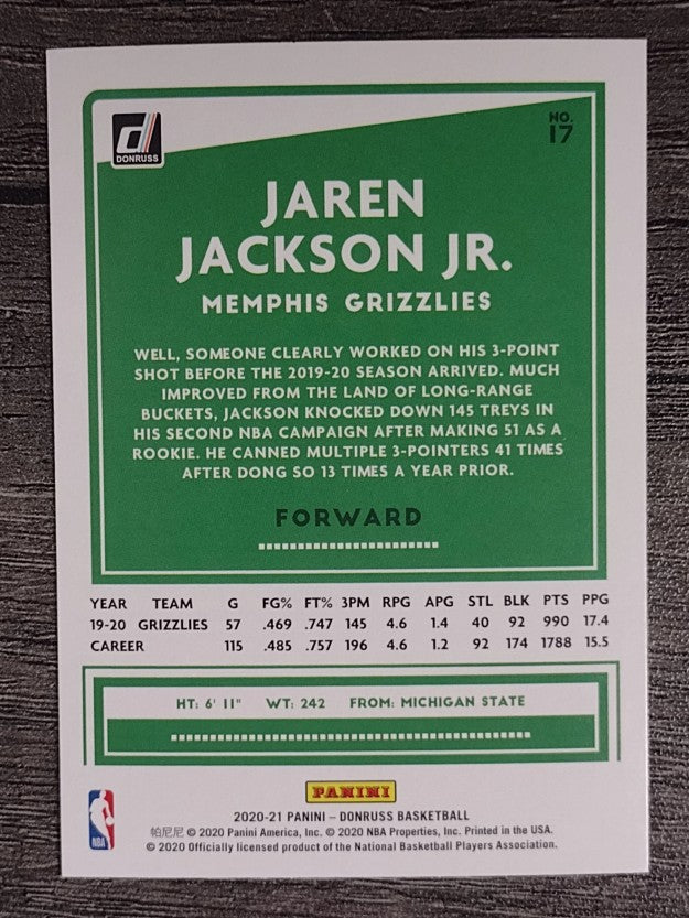 2020-21 Donruss #17 Jaren Jackson Jr.
