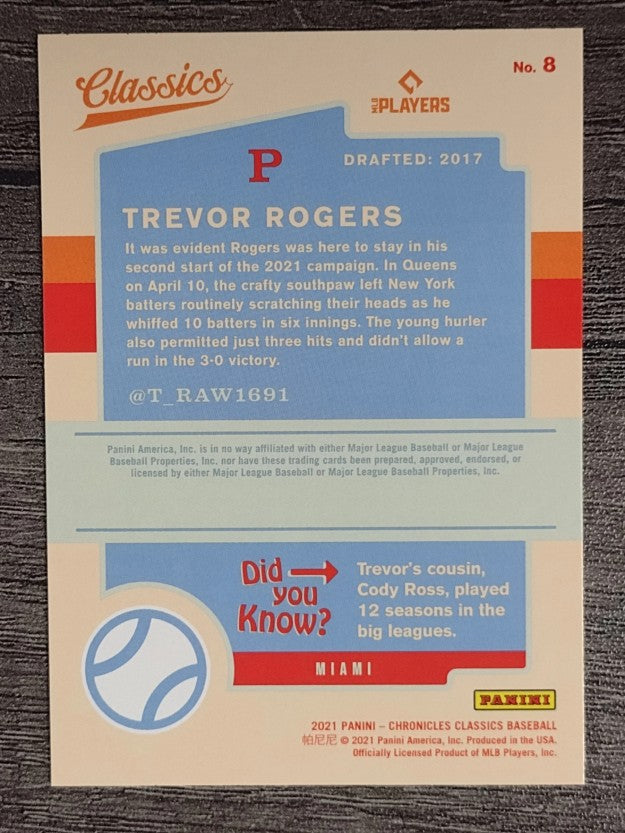 2021 Classics #8 Trevor Rogers RC