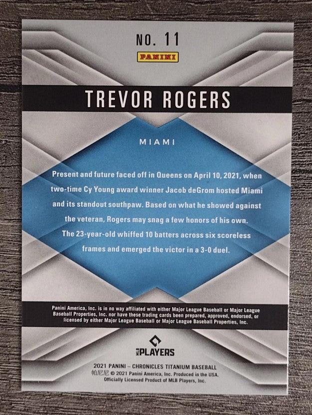 2021 Panini Titanium #11 Trevor Rogers RC