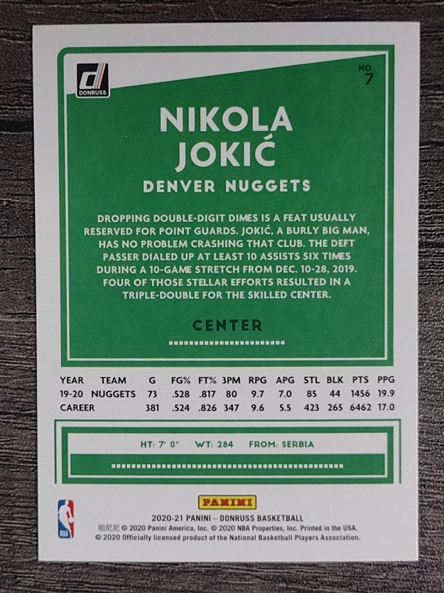 2020-21 Donruss #7 Nikola Jokic