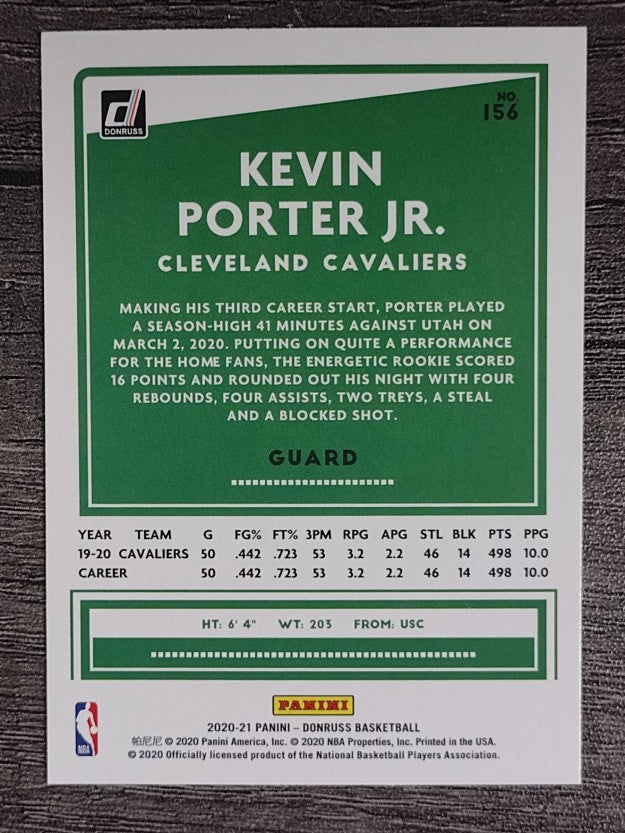 2020-21 Donruss #156 Kevin Porter Jr.