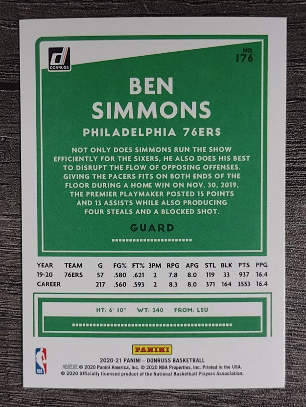 2020-21 Donruss #176 Ben Simmons