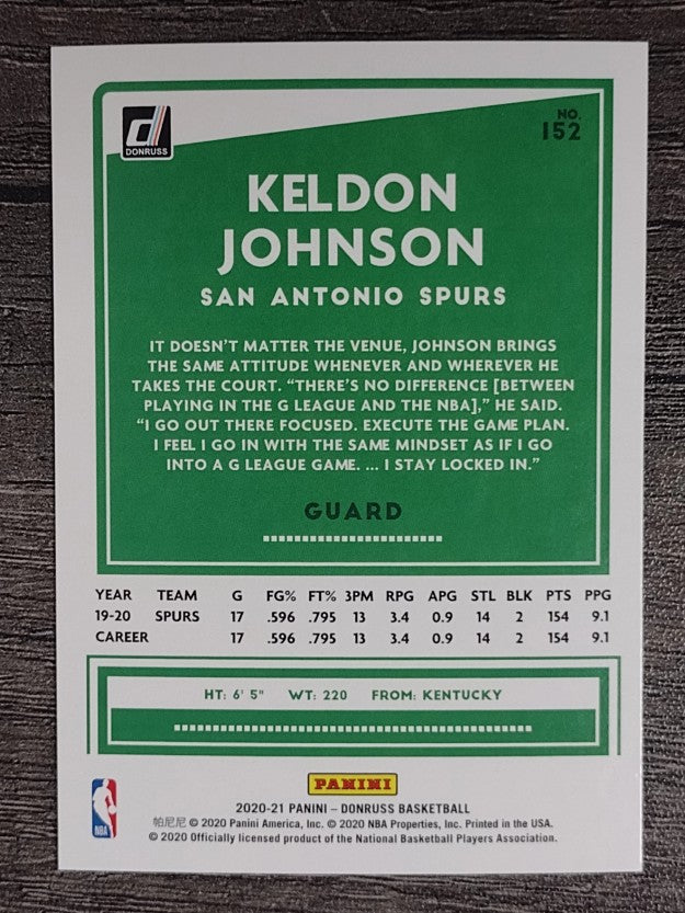 2020-21 Donruss #152 Keldon Johnson