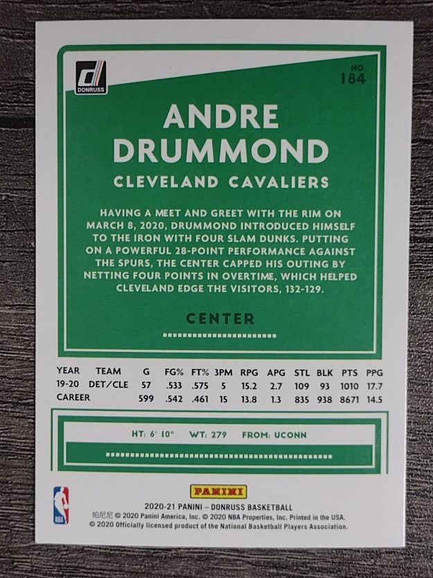 2020-21 Donruss #184 Andre Drummond