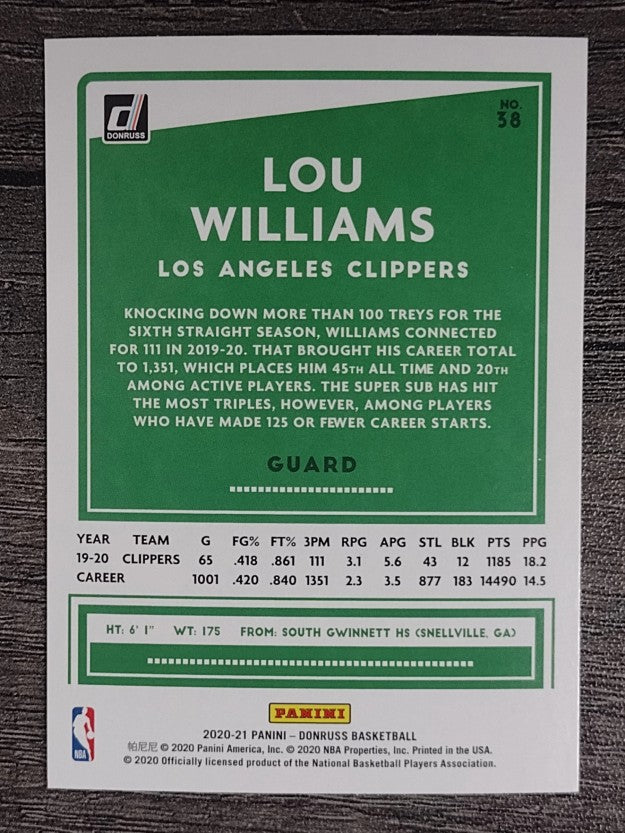 2020-21 Donruss #38 Lou Williams