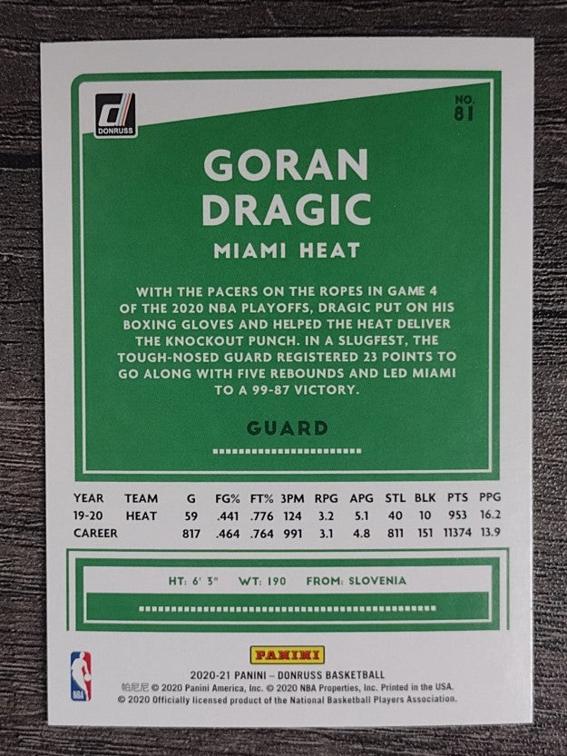 2020-21 Donruss #81 Goran Dragic