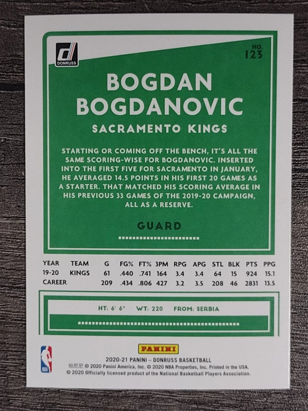 2020-21 Donruss #123 Bogdan Bogdanovic