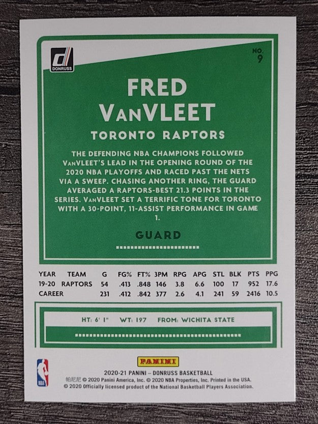 2020-21 Donruss #9 Fred VanVleet