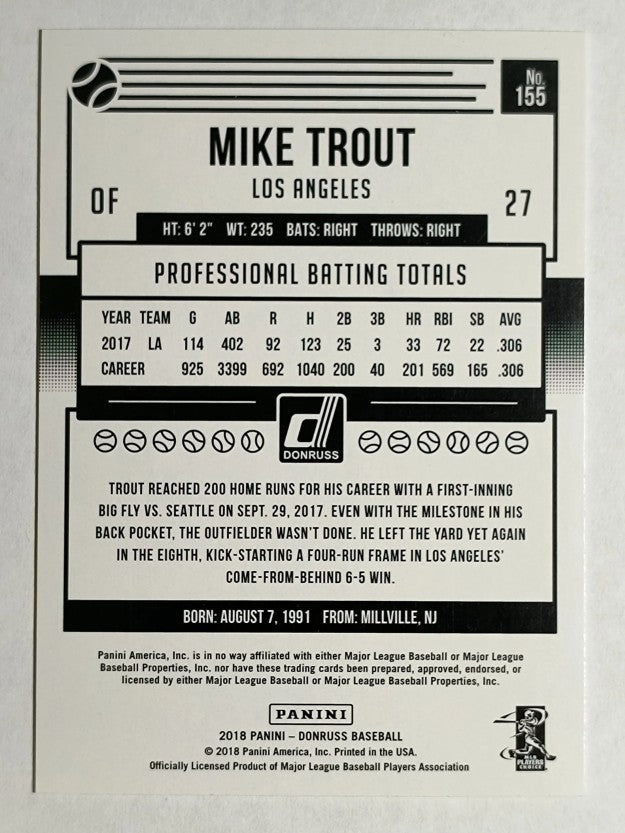 2018 Donruss Variations #155 Mike Trout
