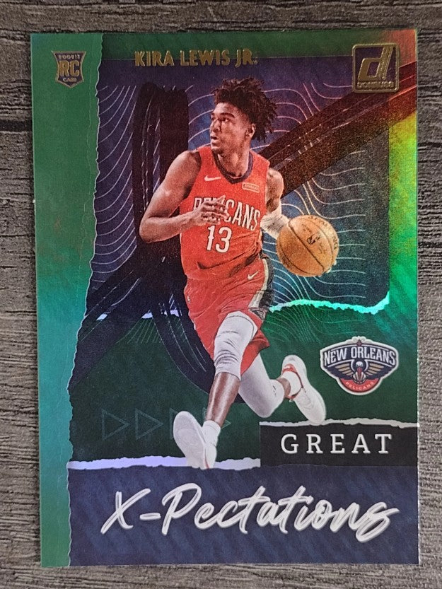 2020-21 Donruss Great X-Pectations Green Flood #13 Kira Lewis Jr.