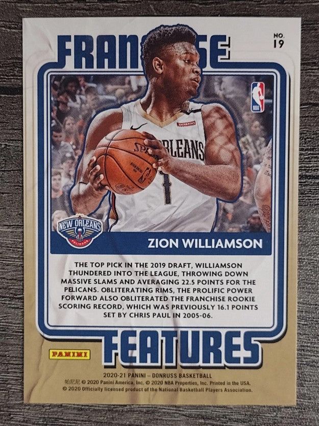 2020-21 Donruss Franchise Features #19 Zion Williamson