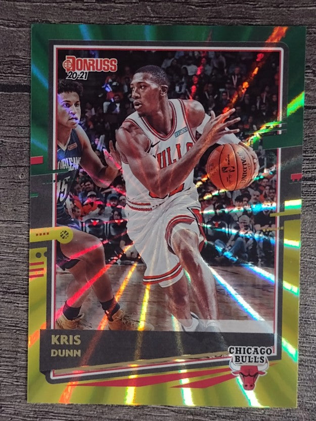 2020-21 Donruss Holo Green and Yellow Laser #191 Kris Dunn