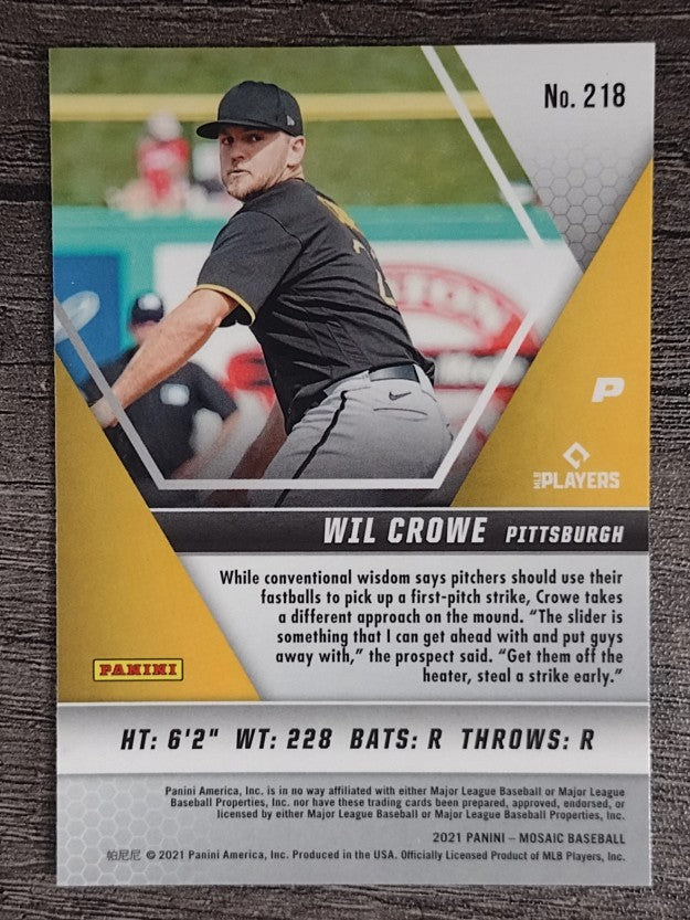 2021 Panini Mosaic #218 Wil Crowe RC