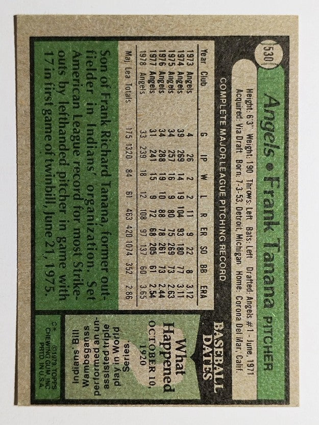 1979 Topps #530 Frank Tanana (EX)