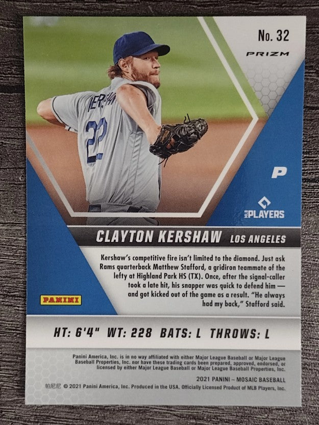 2021 Panini Mosaic Mosaic Reactive Orange #32 Clayton Kershaw