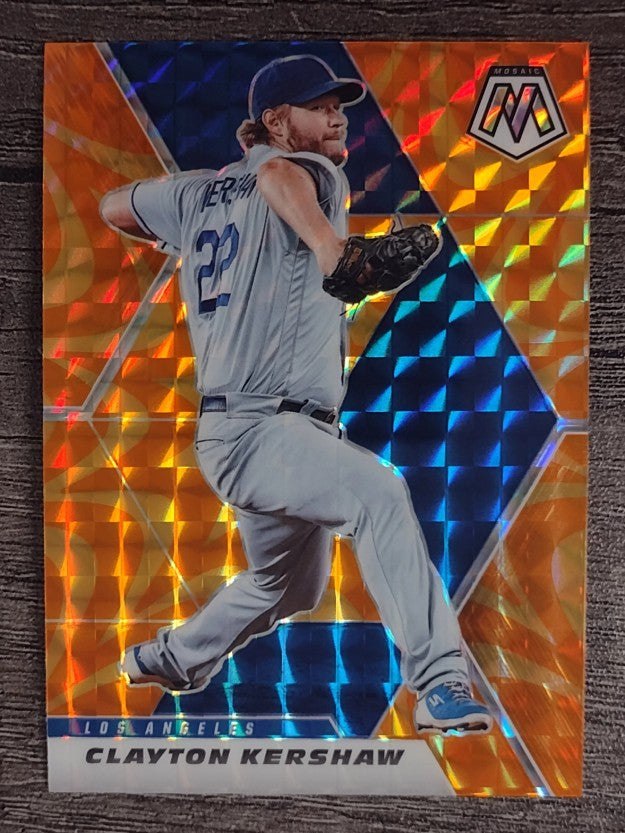 2021 Panini Mosaic Mosaic Reactive Orange #32 Clayton Kershaw