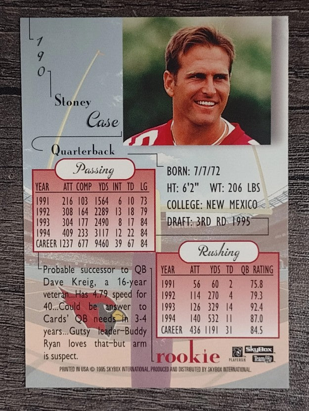 1995 SkyBox Premium #190 Stoney Case RC