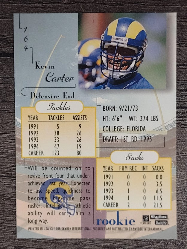 1995 SkyBox Premium #164 Kevin Carter RC