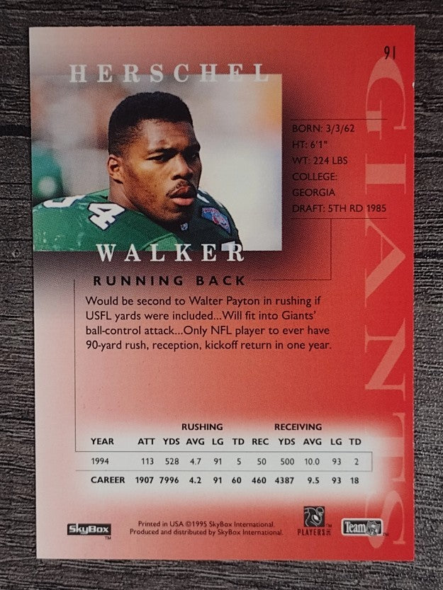 1995 SkyBox Premium #91 Herschel Walker