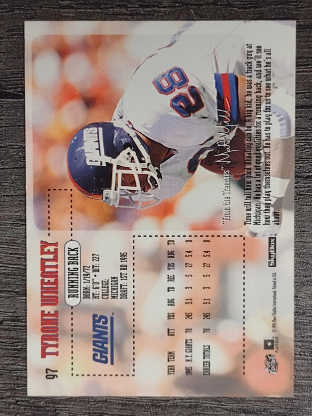 1996 SkyBox Impact #97 Tyrone Wheatley