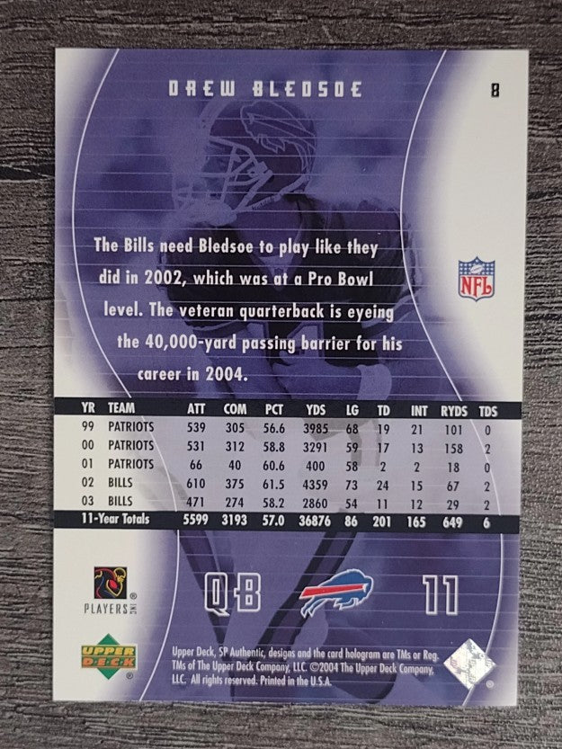 2004 SP Authentic #8 Drew Bledsoe