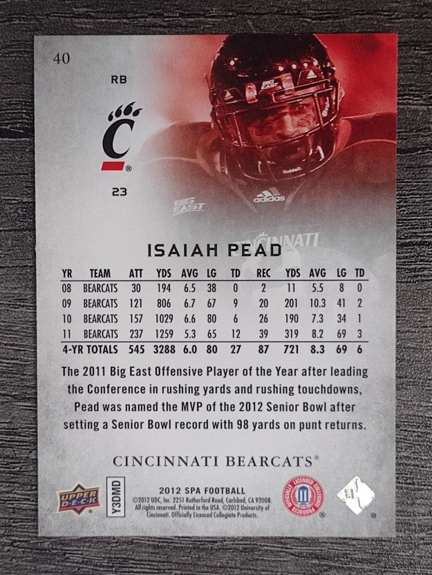 2012 SP Authentic #40 Isaiah Pead