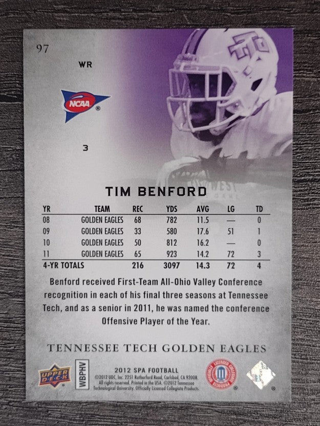 2012 SP Authentic #97 Tim Benford