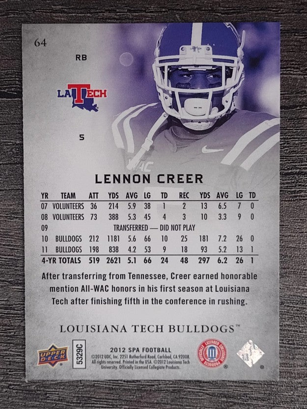 2012 SP Authentic #64 Lennon Creer