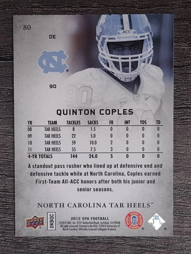 2012 SP Authentic #80 Quinton Coples