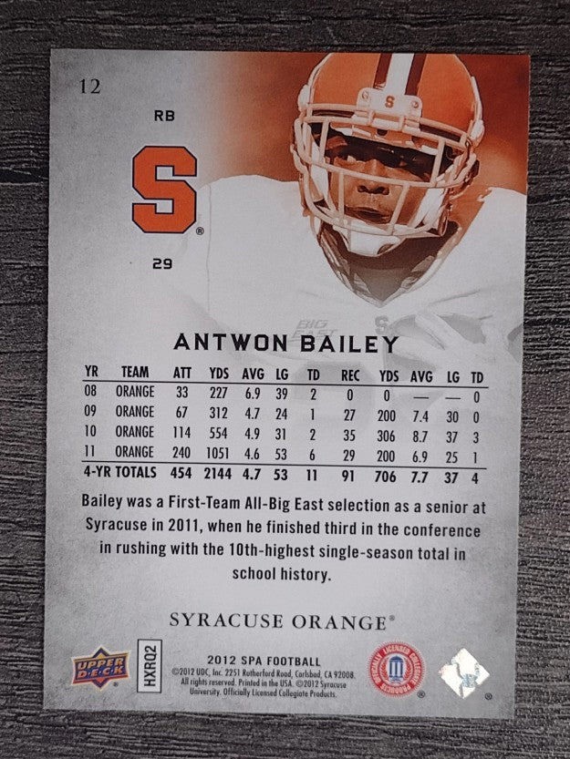 2012 SP Authentic #12 Antwon Bailey