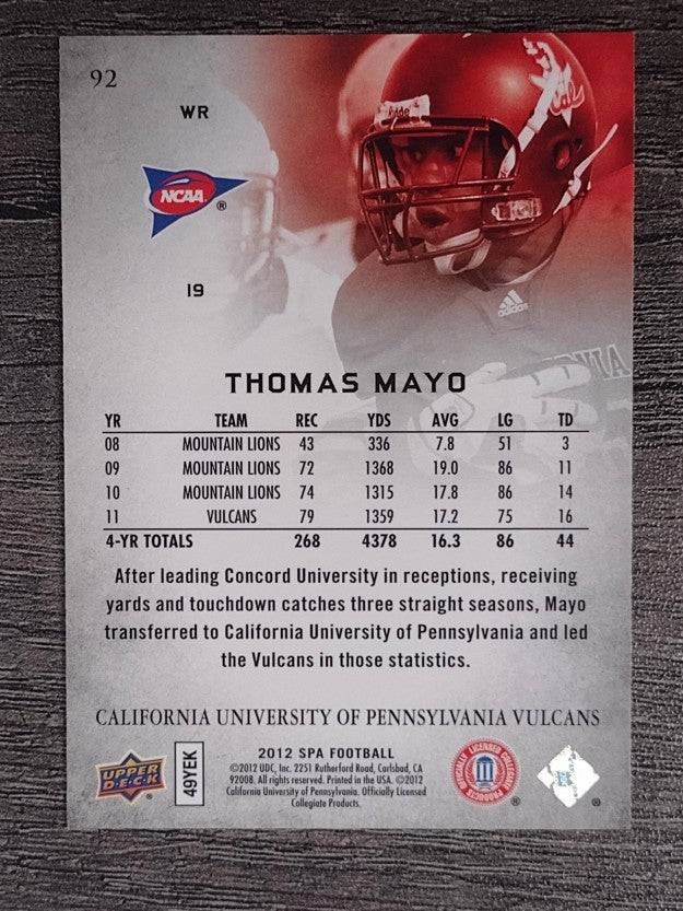 2012 SP Authentic #92 Thomas Mayo