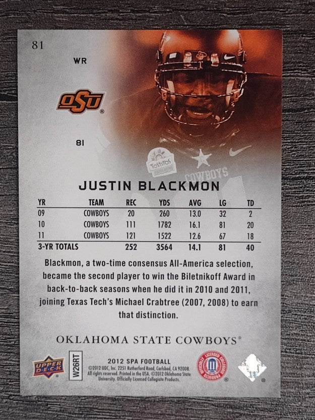 2012 SP Authentic #81 Justin Blackmon