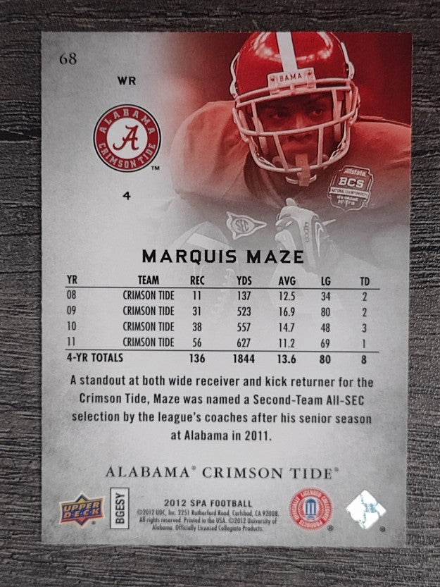 2012 SP Authentic #68 Marquis Maze