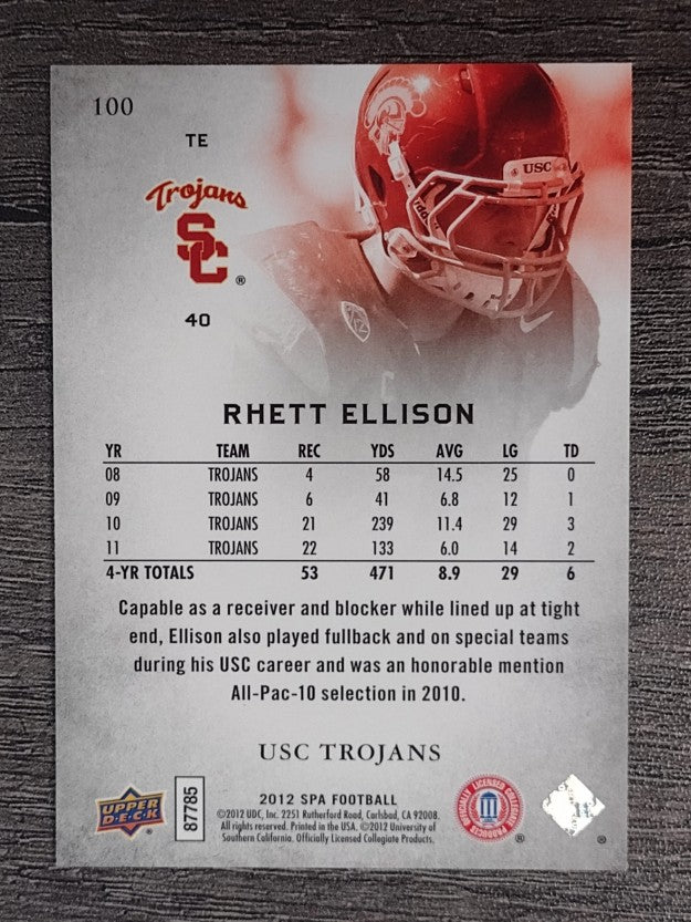 2012 SP Authentic #100 Rhett Ellison