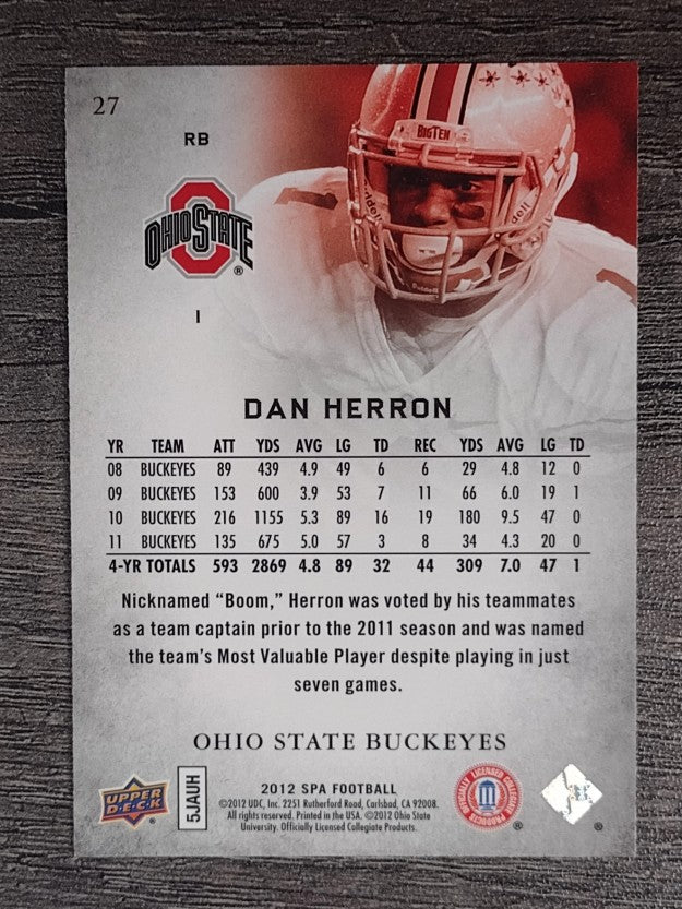 2012 SP Authentic #27 Dan Herron