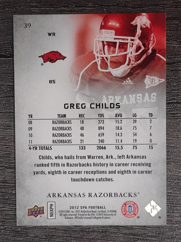 2012 SP Authentic #39 Greg Childs