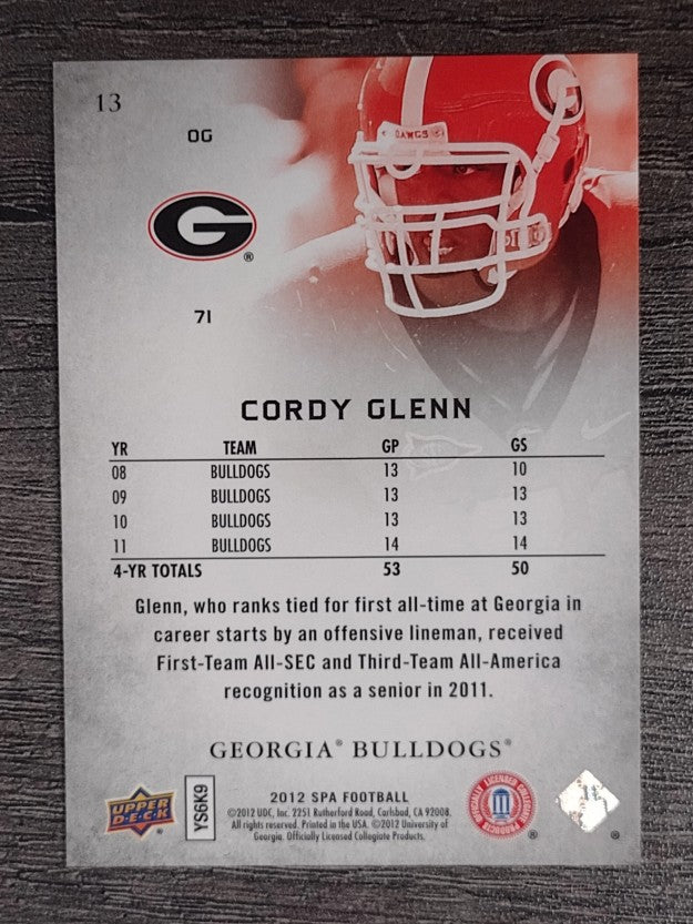 2012 SP Authentic #13 Cordy Glenn