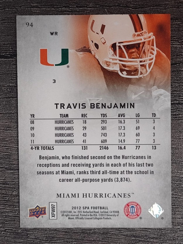 2012 SP Authentic #94 Travis Benjamin
