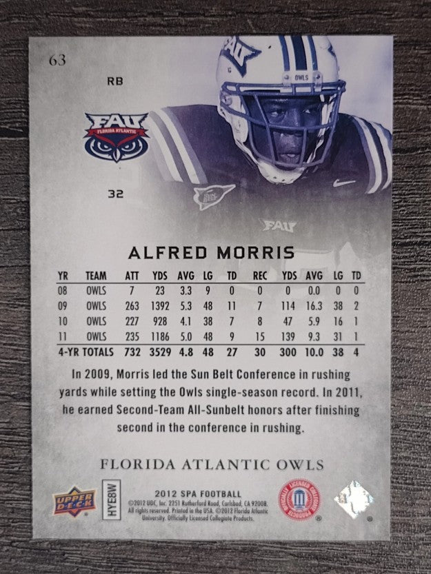 2012 SP Authentic #63 Alfred Morris