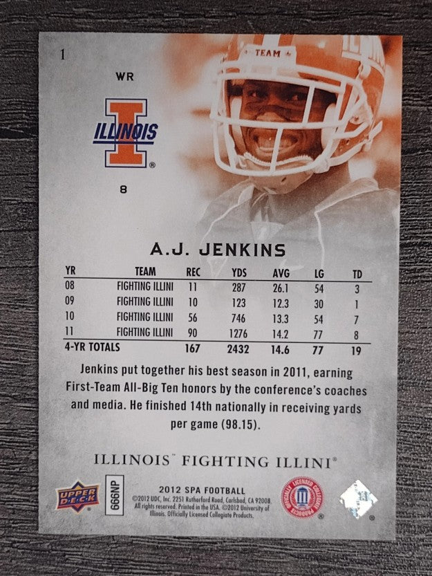 2012 SP Authentic #1 A.J. Jenkins