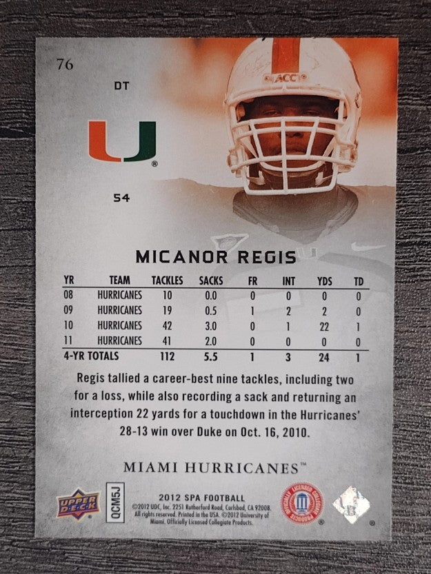 2012 SP Authentic #76 Micanor Regis