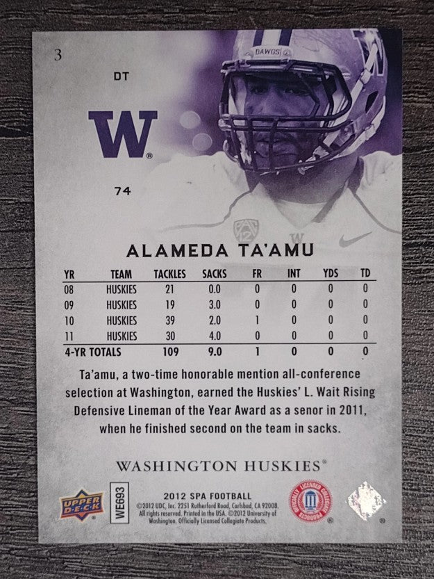 2012 SP Authentic #3 Alameda Ta'amu