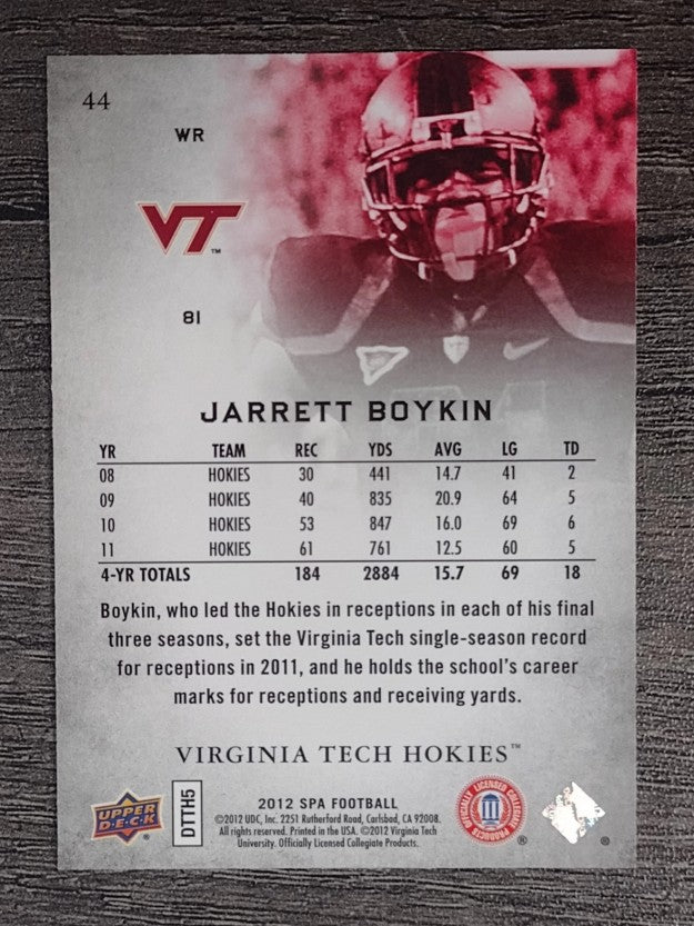2012 SP Authentic #44 Jarrett Boykin