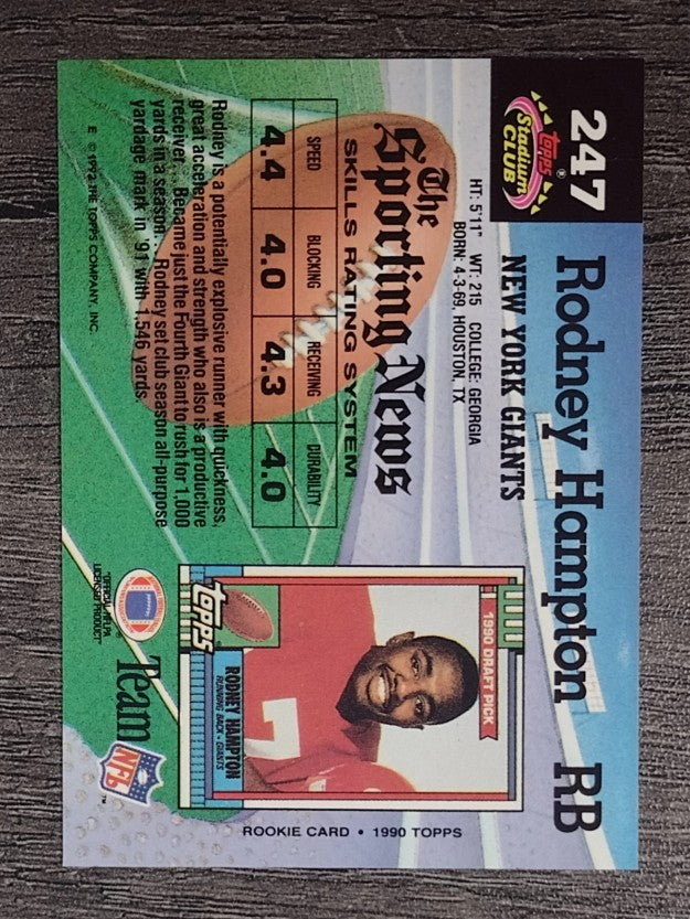 1992 Stadium Club #247 Rodney Hampton
