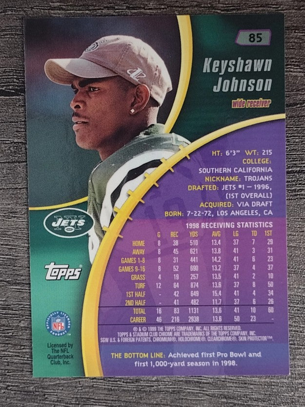 1999 Stadium Club Chrome #85 Keyshawn Johnson